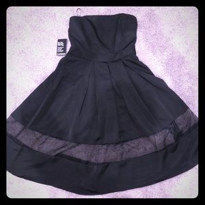 Express size 6 black strapless fit and flare dress